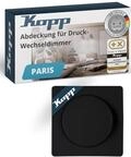 Kopp Paris Abdeckung f&uuml;r Druck-Wechsel-Dimmer, schwarz, matte Oberfl&auml;che, 333750188