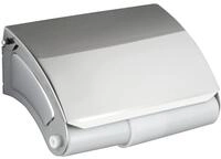 WENKO Toilettenpapierrollenhalter Basic, Edelstahl rostfrei, 14 x 7.5 x 8.5 cm,
