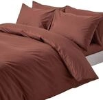 Homescapes 3-teiliges Perkal-Bettw&auml;sche-Set braun aus 100% &auml;gyptischer...
