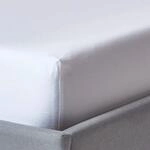 HOMESCAPES Satin Spannbettlaken Bio-Baumwolle 140x190 cm wei&szlig;, Bio Bettlaken...