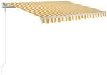 vidaXL Markise Manuell Einziehbar 350x250 cm Gelb und Wei&szlig;