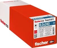 fischer PowerFull II 8,0 x 240, Premium Vollgewindeschraube (50 Stk.) mit innovativer