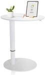 hjh OFFICE 830055 Stehtisch h&ouml;henverstellbar Stand III Wei&szlig; Beistelltisch Pult mit