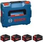 Bosch EXPERT 18V System Hochleistungsakku-Set: 4X EXBA 18V-55, L-BOXX 136