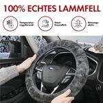 Walser Lammfell Lenkradbezug Anthrazit Lammfell, Winter Lenkradw&auml;rmer, Auto