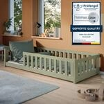 Kinderbett Bodenbett 80x160 cm mit Rausfallschutz & Lattenrost Montessori Bett...