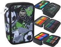 CoolPack XXL 3-Compartment Football Pencil Case f&uuml;r Jungs, 44-teilig, 3-st&ouml;ckig,