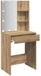 vidaXL Schminktisch mit LED-Leuchten Artisan-Eiche 60x40x140 cm