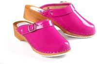 Aves-24 Clogs Pantolette Sandalette Holz + Leder Holzclogs Gr. 36-41 Holzschuhe (36,