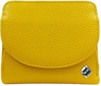 Kleines Portmonee Damen, Reise Geldb&ouml;rse, viele F&auml;cher, Leder gelb, RFID Blocker,