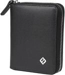 Portemonnaie Damen klein viele F&auml;cher Leder, schwarz, Rei&szlig;verschluss, M&uuml;nzfach,