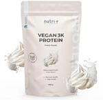Nutri + Veganes Proteinpulver Sahne 1 kg - 80% Eiwei&szlig; - 3k Eiwei&szlig;pulver Geschmack -