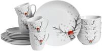 CreaTable, 13919, Serie Luna Hirsch, 16-teiliges Geschirrset f&uuml;r 4 Personen,