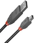 LINDY 36721 0,5m USB 2.0 Typ A an Mini-B Kabel, Anthra Line Anthrazit