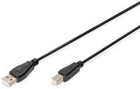 DIGITUS USB 2.0 Anschlusskabel - 1.0 m - USB A (St) zu USB B (St) - 480 Mbit/s -