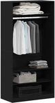 vidaXL Kleiderschrank mit Regal Schwarz Eichen-Optik 100 x 50 x 200 cm, Moderne