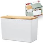 tesa&reg; Baboo XL Badorganizer mit Bambus-Deckel, matt-wei&szlig; - Bad-Aufbewahrungsbox zur