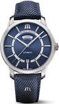 MAURICE LACROIX Pontos Day Date Herren-Armbanduhr Analog Automatik mit blauem