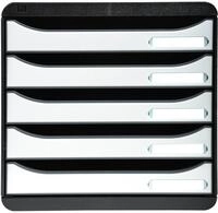 Exacompta 3097213D Premium Ablagebox mit 5 Schubladen f&uuml;r DIN A4+ Dokumente.