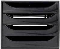 Exacompta 228014D Ablagebox Ecoblack mit 4 Schubladen f&uuml;r DIN A4+ Dokumente....