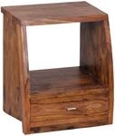 WOHNLING Nachttisch Mumbai 45x40x53 cm Sheesham Massivholz mit Schublade 