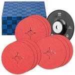 PFERD TOOLS Fiberscheiben-Set, 10-tlg. | Keramikkorn &Oslash;125mm CO-COOL 36, 60, 80 mit