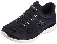 Skechers Damen Summits Fun Flare Turnschuhe, Black Mesh/White Trim, 43 EU