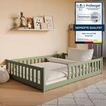 Kids Collective Kinderbett Bodenbett 140x200 cm mit Rausfallschutz & Lattenrost