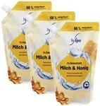 La Ligne Cremeseife Fl&uuml;ssigseife Milch und Honig Nachf&uuml;llbeutel 750 Mililiter, 3 er