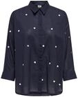 ONLY Damen Onlnew Lina Grace Ls Emb Shirt Noos WVN Knopfverschluss Box Fit Hemd Mit