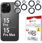 Displex Full Cover Camera Lens Glass, iPhone 15 Pro/15 Pro Max, Kamera Schutzglas,