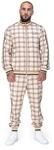Lonsdale Herren Trainingsanzug schmale Passform CAMROSS XL, Sand/Brown/Ecru