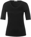 Street One Damen A317665 Basic Kurzarmshirt, Schwarz, 36