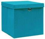 vidaXL 4x Aufbewahrungsbox mit Deckeln Zusammenklappbar Spielkiste Regalkorb