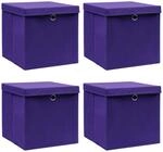 vidaXL 4X Aufbewahrungsbox mit Deckel Zusammenklappbar Spielkiste Regalkorb...