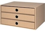 R&ouml;ssler SOHO 3er Schubladenbox A4 aus Papier | B&uuml;ro Organizer Schreibtisch