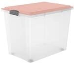 Rotho Compact Aufbewahrungsbox mit Deckel und Rollen 70l | Stapelboxen f&uuml;r
