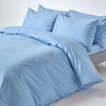 Homescapes 2-teiliges Perkal-Bettw&auml;sche-Set blau aus 100% &auml;gyptischer Baumwolle, 1