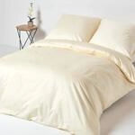 Homescapes 2-teiliges Premium-Bettw&auml;sche-Set Creme-vanille aus 100%...