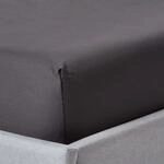 HOMESCAPES Luxus Spannbettlaken 120x190 cm anthrazit, Satin-Spannbetttuch, 100%