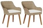vidaXL Gartenstuhl 2 STK. Beige Poly-Rattan | Entworfen f&uuml;r maximalen Komfort...