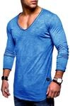 Rello & Reese Herren Oversize Longsleeve V-Neck Rundhals Sweatshirt MT-7314...