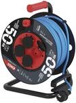 EMOS ganzj&auml;hrige Outdoor-Kabeltrommel 50m, blaues 1,5 mm2 Verl&auml;ngerungskabel, 4