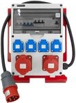 Baustromverteiler mit St&auml;nder und Kabel FI-Schalter SET-S/FI 32A 16A CEE-Steckdose