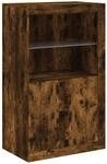 vidaXL Beistellschrank mit LED-Leuchten R&auml;uchereiche Holzwerkstoff