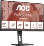 AOC U27E3UF - 27 Zoll Ultra HD Monitor, h&ouml;henverstellbar, Lautsprecher, Adaptive