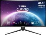 MSI G32CQ5P 31,5 Zoll (80cm) WQHD Curved Gaming Monitor - 1500R 2560 x 1440 VA...