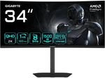 Gigabyte GS34WQCA 34" WQHD Curved Gaming-Monitor &ndash; 3440 x 1440, 1500R, 120Hz, 1ms,