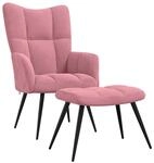 vidaXL Relaxsessel mit Hocker, Sessel mit Stahlgestell, Relaxstuhl Polsterstuhl...