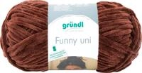Gr&uuml;ndl Wolle Funny uni Chenille Wolle 1 Kn&auml;uel 100 g, Braun | dicke weiche Chenille